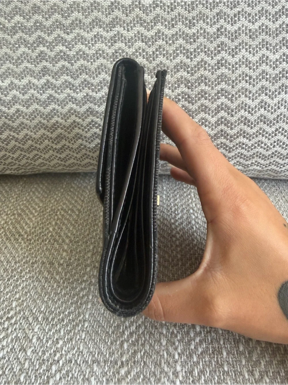 Gucci Black GG Canvas Jackie Bifold Wallet with Coin Pocke